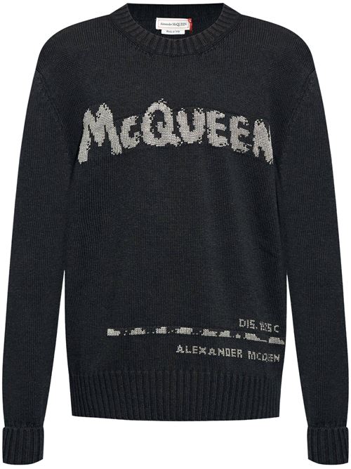 black/grey cotton fine knit  ALEXANDER MCQUEEN | 626454Q1WZL1291